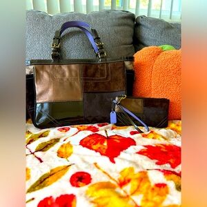 Coach tote and wristlet Coach Jacquard Patchwork